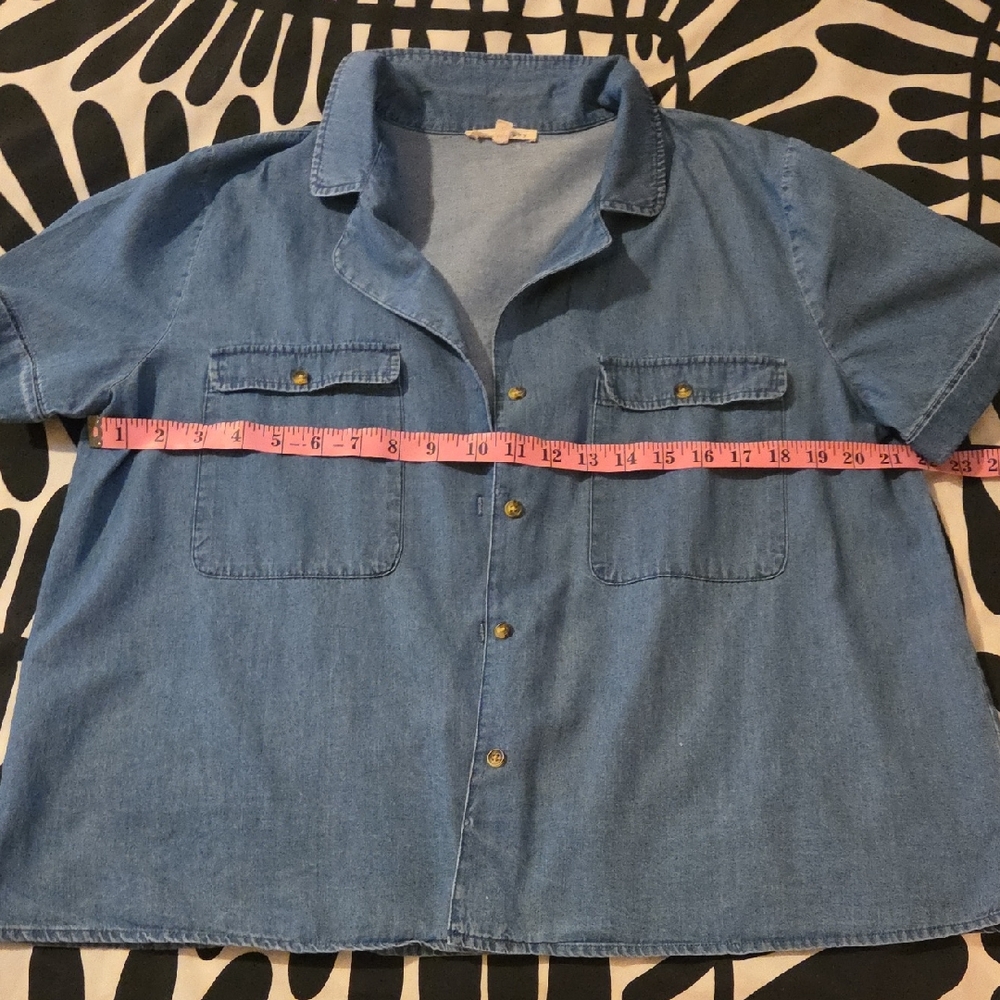 Copper Key Women's Light Blue Denim Button-Down Shirt